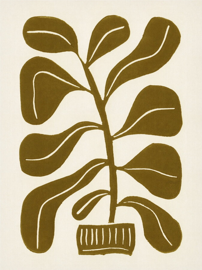 Trademark Fine Art Alisa Galitsyna Linocut Houseplant 2 Canvas Wall Art