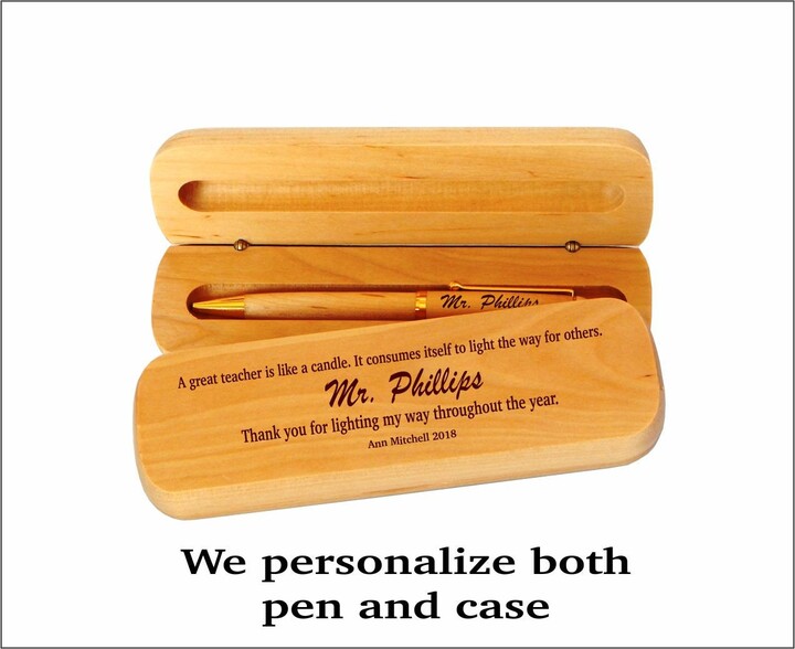 Personalized Wood Pens Gift For Teacher | Custom End Of Year Gifts Men Engraved Elementary Teacher's Day Women