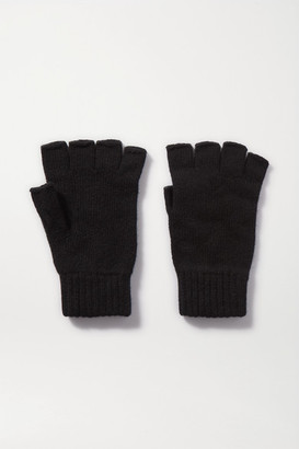 Johnstons of Elgin Net Sustain Cashmere Fingerless Gloves - Black