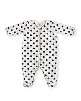 Thumbnail for your product : Petit Bateau Velour Polka-Dot Front Snap Footie Pajamas, Size 1-9 Months