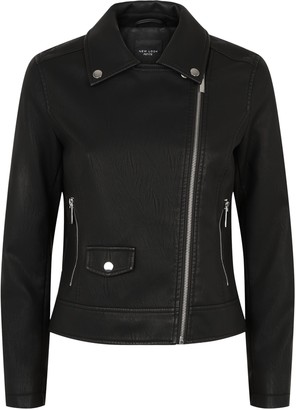 New Look Petite Leather-Look Biker Jacket