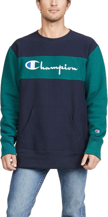 champion colorblock crewneck sweatshirt
