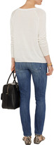 Thumbnail for your product : Vince Silk-paneled fine-knit sweater