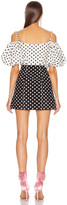 Thumbnail for your product : MARIANNA SENCHINA Double Bow Mini Dress in Milky Black Polka Dots | FWRD