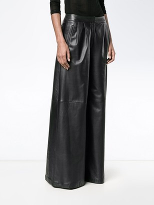 Adam Lippes Flared Leather Trousers