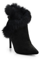 Thumbnail for your product : Alice + Olivia Denyson Fur-Trim Suede Booties