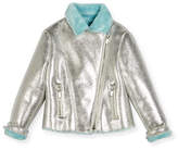 Thumbnail for your product : Billieblush Faux-Fur Lined Metallic Moto Jacket, Size 4-8