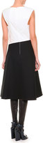 Thumbnail for your product : Jil Sander Fold-Pleated Colorblock Fit-And-Flare Dress, White/Black
