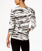 Thumbnail for your product : JM Collection Petite Printed Jacquard Top, Created for Macy's