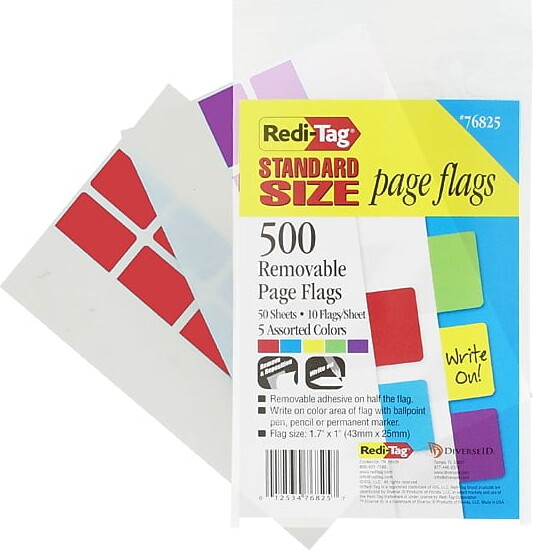 Redi-Tag Page Markers Assorted Colors 1 Wide 76825