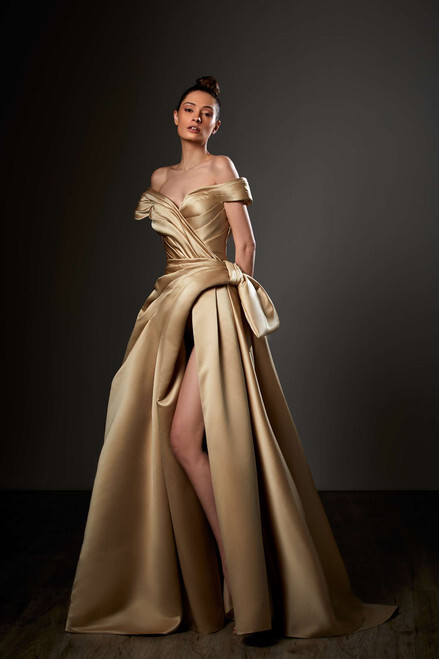 Gold Satin Dress | Shop the world's ...