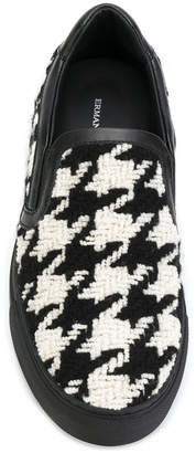 Ermanno Scervino houndstooth print slip on sneakers