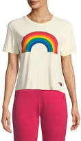 Thumbnail for your product : Aviator Nation Rainbow Cropped Boyfriend Tee