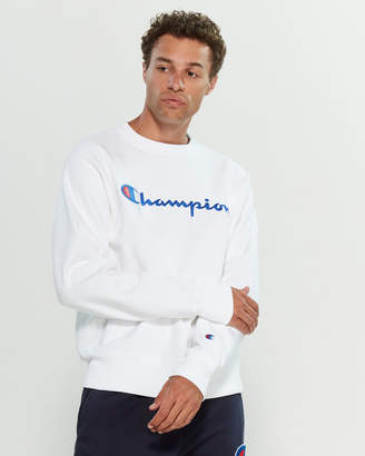 Champion Chain Stitch Logo Long Sleeve Sweatshirt
