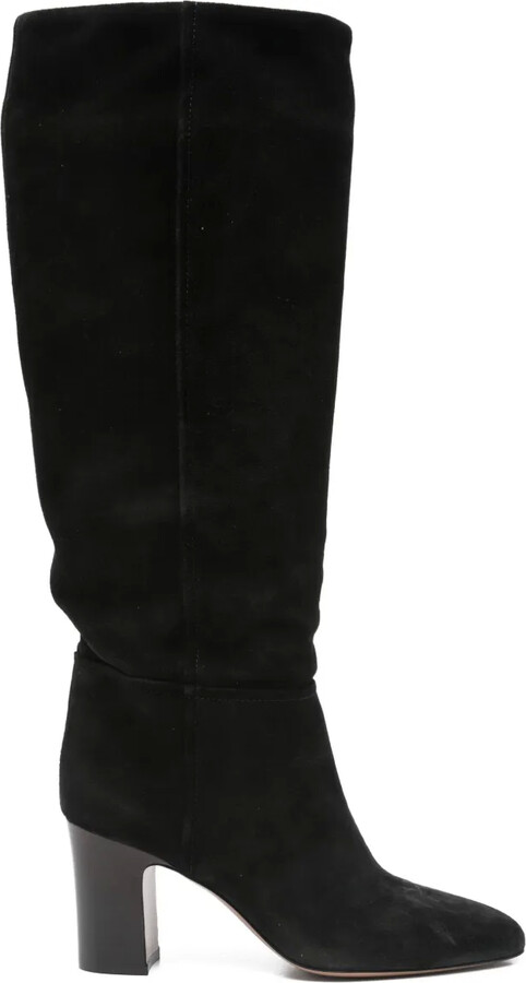 Paris Texas Suede Leather Block-Heel Boots