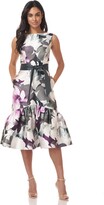 Thumbnail for your product : Kay Unger Floral Sleeveless Mikado Cocktail Midi Dress