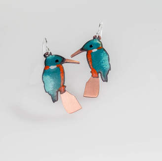 SABA Jewellery Kingfisher Enamel Earrings