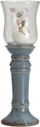 Asstd National Brand Blue Floral Ceramic Hurricane Candle Holder