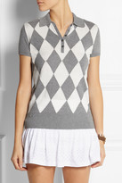 Thumbnail for your product : L'Etoile Sport Argyle-knit cotton and cashmere-blend polo shirt