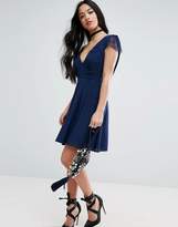 Thumbnail for your product : ASOS Petite Occasion Lace Cowl Back Mini Dress