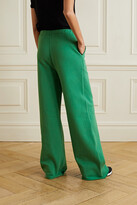 Thumbnail for your product : Rotate by Birger Christensen Danica Embroidered Organic Cotton-jersey Track Pants - Green