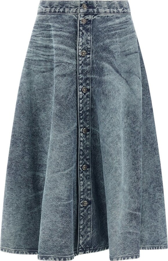 Diesel De-Annet-B-Fsh Denim Skirt