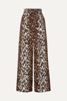 Thumbnail for your product : L'Agence Bobby Belted Leopard-print Silk-crepe Wide-leg Pants