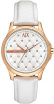 Thumbnail for your product : Armani Exchange Ladies White and Rose Gold Quilted Dial Watch
