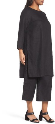 Eileen Fisher Plus Size Women's Organic Linen Bateau Neck Tunic