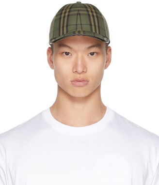 【送料&関税込】Burberry check Light Green Polyester Hat Burberry Green Vintage Check Baseball Cap - ShopStyle Hats