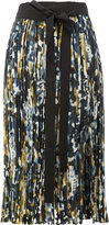 Marni - jupe imprimée à design plissé - women - Soie - 42
