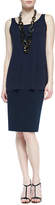 Thumbnail for your product : Eileen Fisher Silk-Cotton Straight Skirt, Midnight, Petite