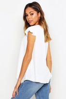 Thumbnail for your product : boohoo Woven Ruffle Shell Top