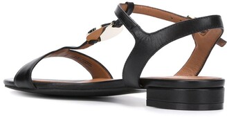 Emporio Armani Block-Heel Logo Sandals