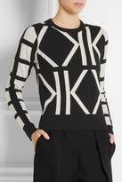 Thumbnail for your product : Karl Lagerfeld Paris Estelle K-intarsia wool and cashmere-blend sweater