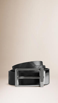 Burberry Reversible Embossed Check Leather Belt