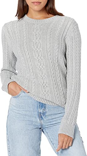 Amazon Essentials Women's Fisherman Cable Long-Sleeve Crewneck Sweater  (Available in Plus Size) - ShopStyle Cardigans