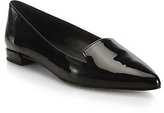 Thumbnail for your product : Stuart Weitzman Point-Toe Patent Leather Loafers