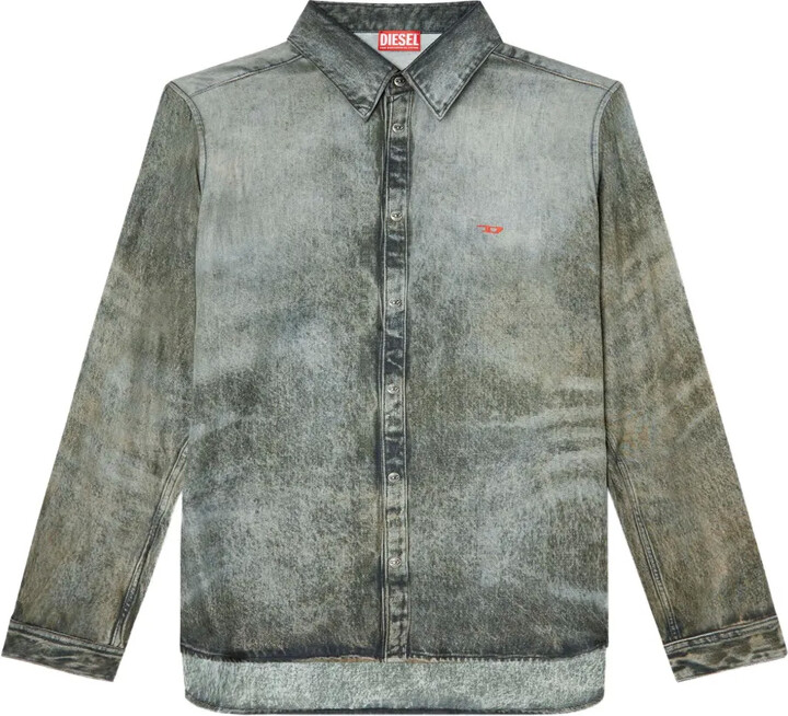 Diesel Acid-Wash Long-Sleeve Shirt