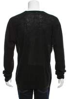 Thumbnail for your product : John Varvatos Leather Trimmed V-Neck Sweater