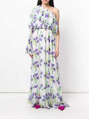 MSGM asymmetric floral print dress