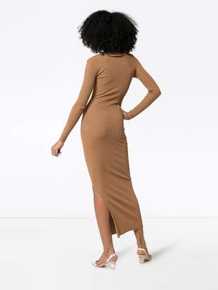 Totême Arezzo collared long-sleeved ribbed bodycon dress