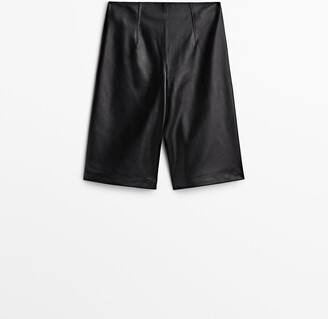 【Massimo Dutti】Pleated Bermuda shorts / Black Massimo Dutti BERMUDA - Shorts - black - Zalando.co.uk