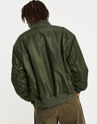 Collusion polyester bomber jacket in green - MBLUE - ShopStyle