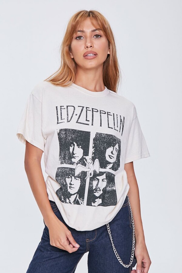 Forever 21 Women's Led-Zeppelin Graphic T-Shirt in White/Black, M/L -  ShopStyle