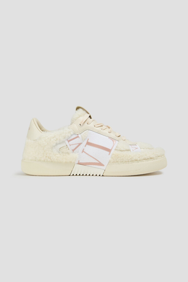 Valentino Garavani VL7N canvas and shearling sneakers