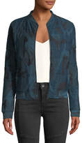 Thumbnail for your product : Neiman Marcus Majestic Paris for Quilted Camo-Print Zip-Front Bomber Jacket