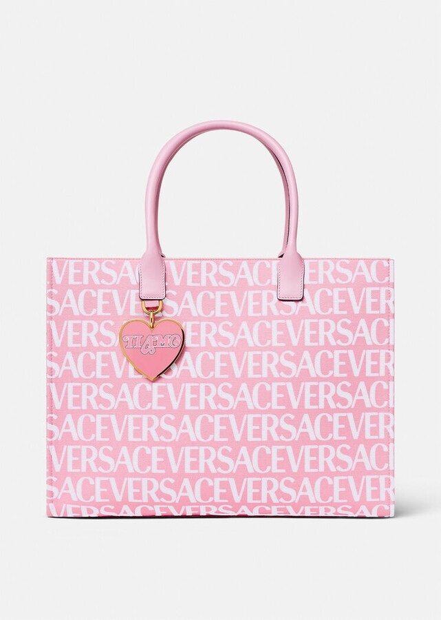 Versace All Over Logo Large Tote Bag