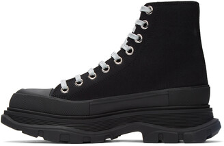 Alexander McQueen SSENSE Exclusive Black & Silver Tread Slick Sneaker Boots