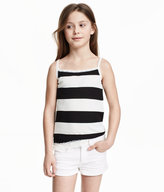 Thumbnail for your product : H&M Ribbed Tank Top with Lace - Black/striped - Kids